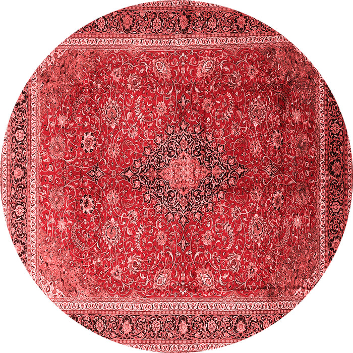 Machine Washable Medallion Red Traditional Rug, wshtr244red