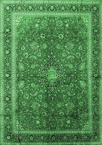 Medallion Emerald Green Traditional Rug, tr244emgrn