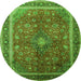 Machine Washable Medallion Green Traditional Area Rugs, wshtr244grn