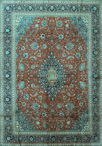 Medallion Light Blue Traditional Rug, tr244lblu