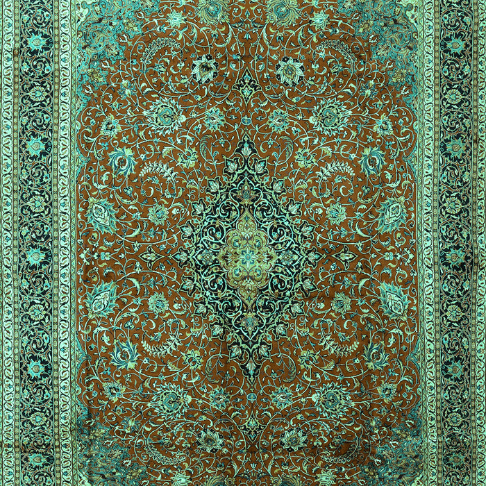 Medallion Turquoise Traditional Rug, tr244turq