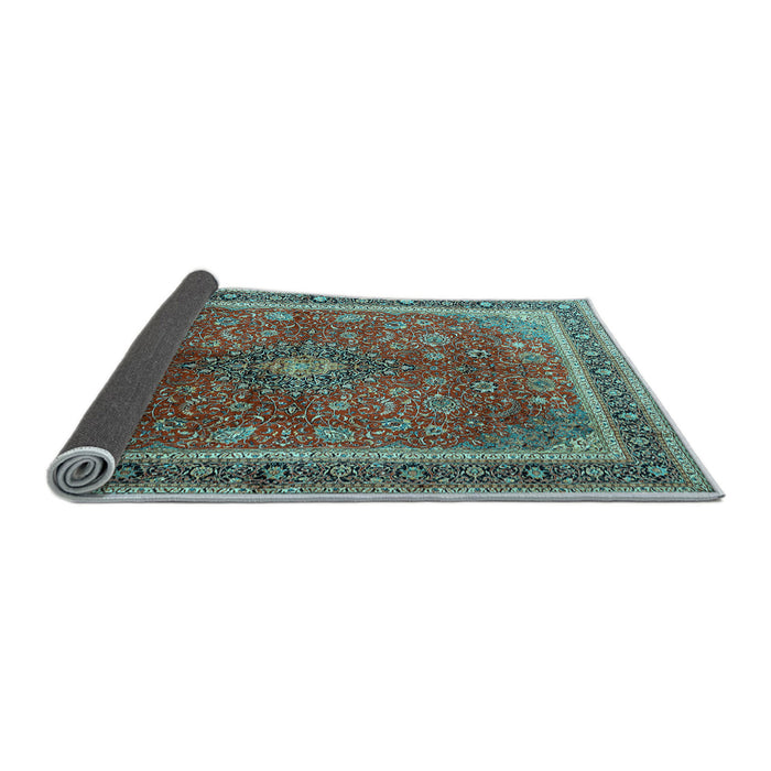Sideview of Medallion Light Blue Traditional Rug, tr244lblu