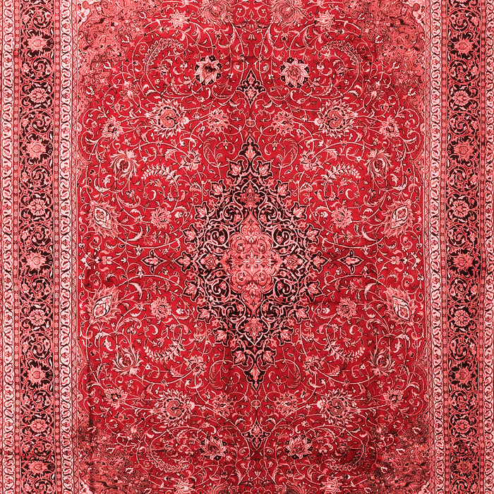 Machine Washable Medallion Red Traditional Rug, wshtr244red