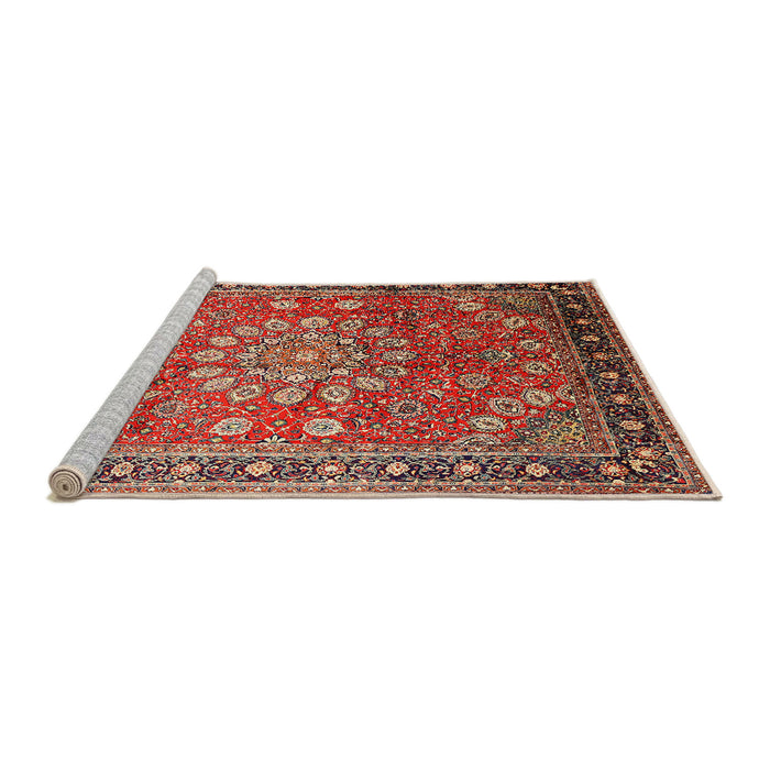 Sideview of Machine Washable Traditional Tomato Red Rug, wshtr245