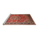 Sideview of Machine Washable Traditional Tomato Red Rug, wshtr245