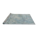 Sideview of Machine Washable Traditional Pale Blue Lily Blue Rug, wshtr2450