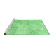 Sideview of Machine Washable Persian Emerald Green Traditional Area Rugs, wshtr2450emgrn