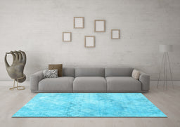 Machine Washable Persian Light Blue Traditional Rug in a Living Room, wshtr2450lblu