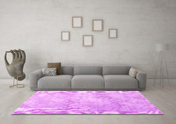 Machine Washable Persian Pink Traditional Rug in a Living Room, wshtr2450pnk