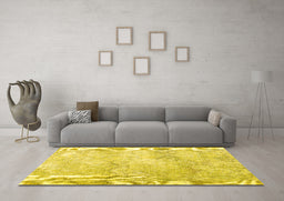 Machine Washable Persian Yellow Traditional Rug in a Living Room, wshtr2450yw