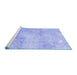 Sideview of Machine Washable Persian Blue Traditional Rug, wshtr2450blu