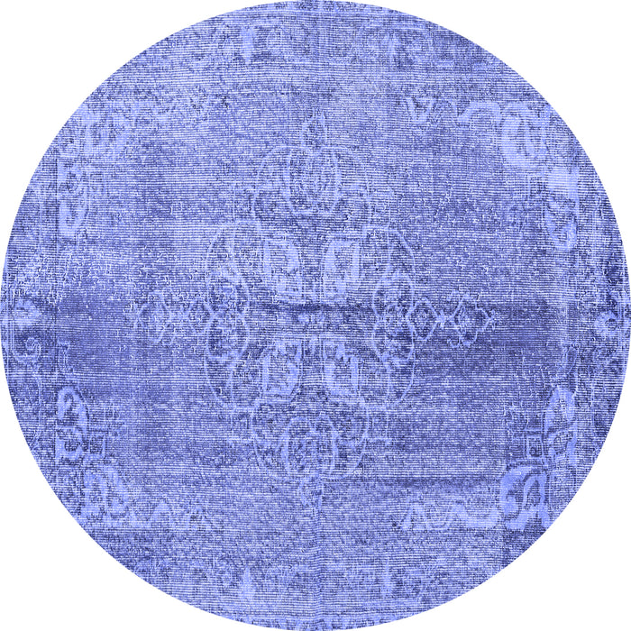 Round Persian Blue Traditional Rug, tr2451blu
