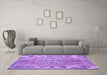 Machine Washable Persian Purple Traditional Area Rugs in a Living Room, wshtr2451pur