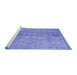 Sideview of Machine Washable Persian Blue Traditional Rug, wshtr2451blu