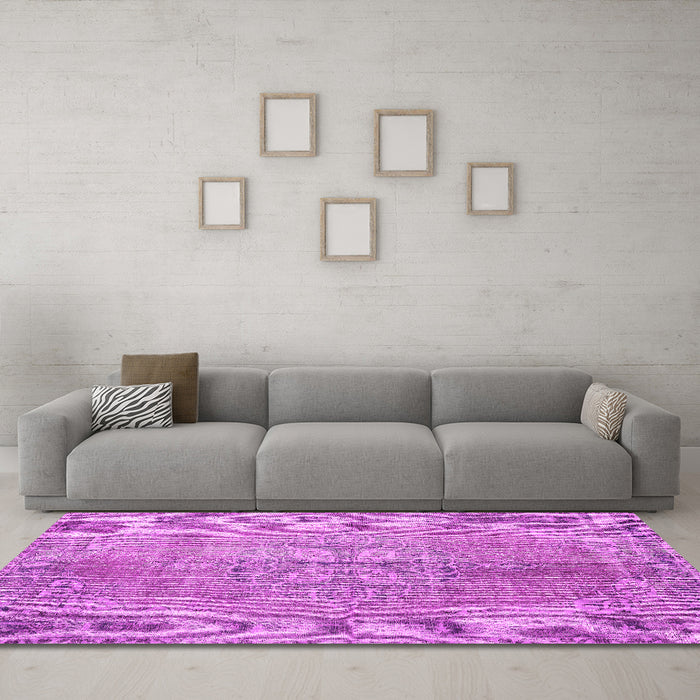 Machine Washable Persian Pink Traditional Rug in a Living Room, wshtr2451pnk
