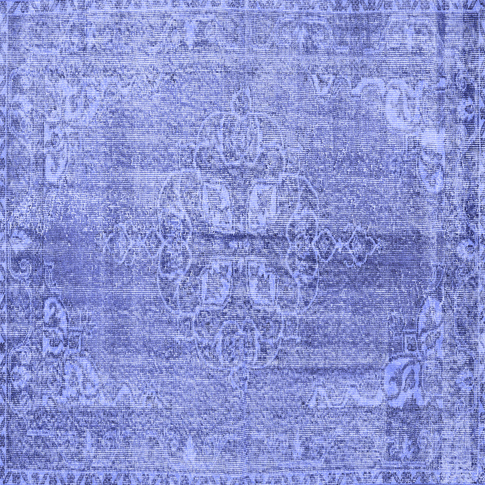 Square Machine Washable Persian Blue Traditional Rug, wshtr2451blu