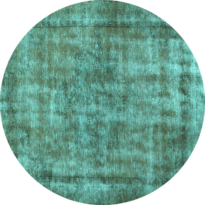 Round Persian Turquoise Traditional Rug, tr2452turq