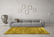 Machine Washable Persian Yellow Traditional Rug in a Living Room, wshtr2452yw