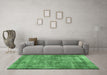 Machine Washable Persian Emerald Green Traditional Area Rugs in a Living Room,, wshtr2452emgrn