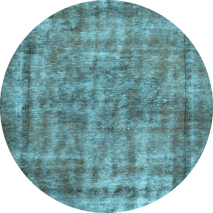 Round Machine Washable Persian Light Blue Traditional Rug, wshtr2452lblu