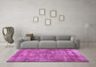 Machine Washable Persian Pink Traditional Rug in a Living Room, wshtr2452pnk