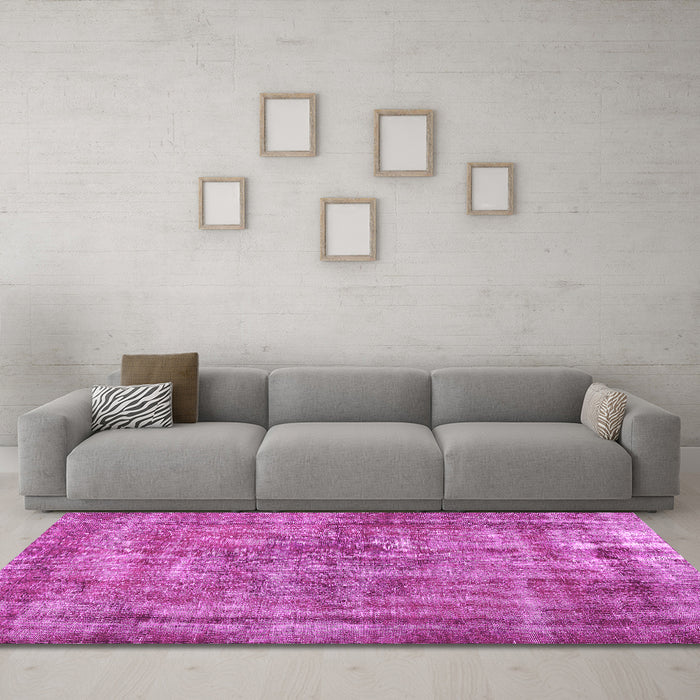 Machine Washable Persian Pink Traditional Rug in a Living Room, wshtr2452pnk