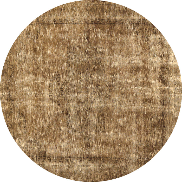 Round Persian Brown Traditional Rug, tr2452brn