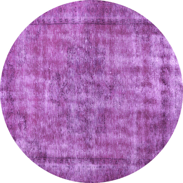 Round Machine Washable Persian Purple Traditional Area Rugs, wshtr2452pur