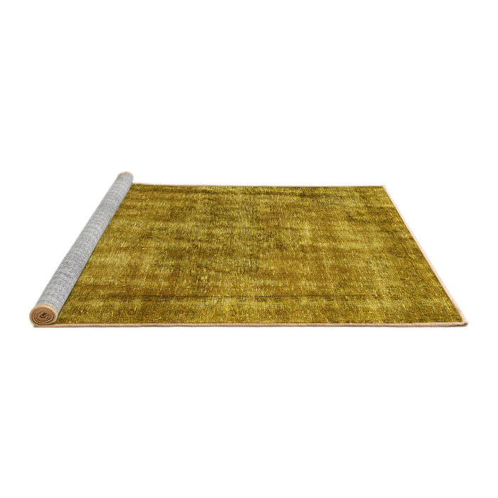 Sideview of Machine Washable Persian Yellow Traditional Rug, wshtr2452yw