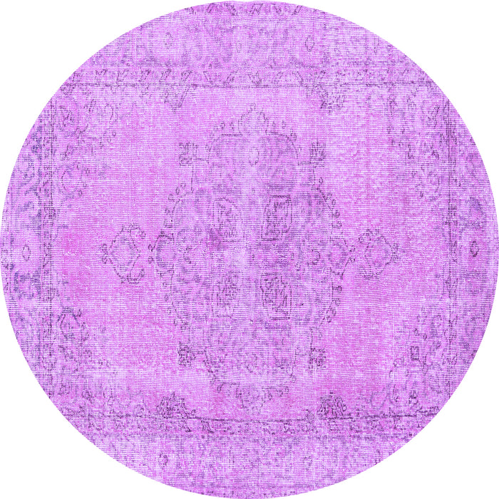 Round Persian Purple Traditional Rug, tr2453pur