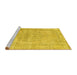 Sideview of Machine Washable Persian Yellow Traditional Rug, wshtr2453yw