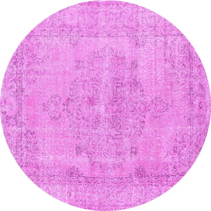 Round Persian Pink Traditional Rug, tr2453pnk
