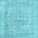 Square Persian Light Blue Traditional Rug, tr2453lblu