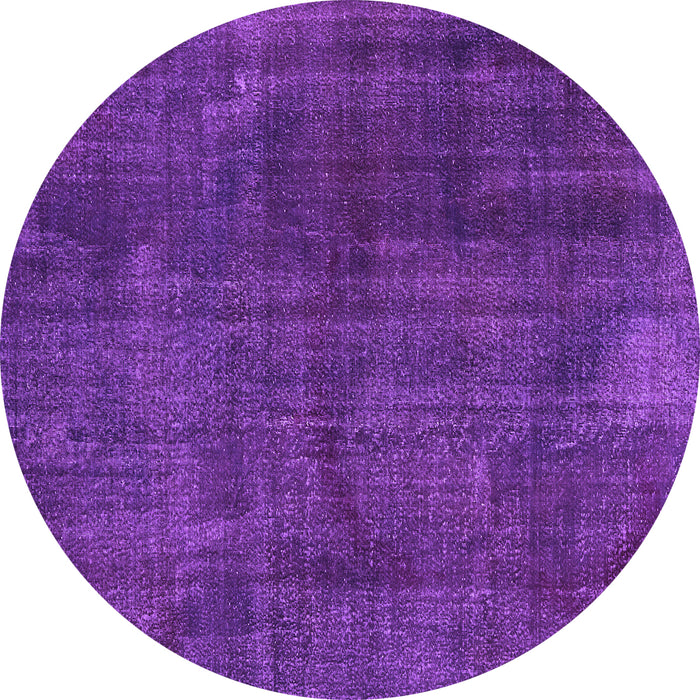 Round Machine Washable Persian Purple Bohemian Area Rugs, wshtr2454pur