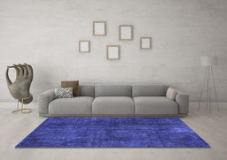 Machine Washable Persian Blue Bohemian Rug in a Living Room, wshtr2454blu