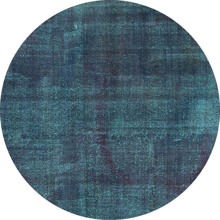 Round Machine Washable Persian Turquoise Bohemian Area Rugs, wshtr2454turq