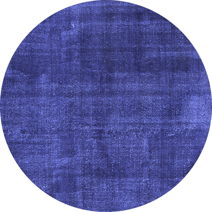 Round Machine Washable Persian Blue Bohemian Rug, wshtr2454blu