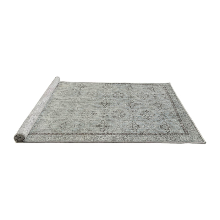 Sideview of Machine Washable Traditional Gunmetal Gray Rug, wshtr2455