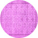 Round Persian Pink Traditional Rug, tr2455pnk