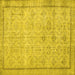 Square Machine Washable Persian Yellow Traditional Rug, wshtr2455yw