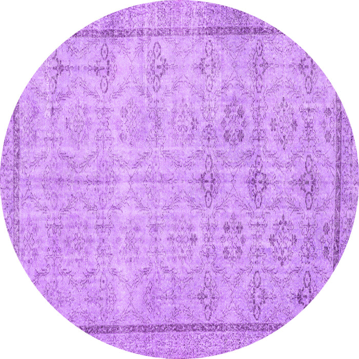 Round Persian Purple Traditional Rug, tr2455pur