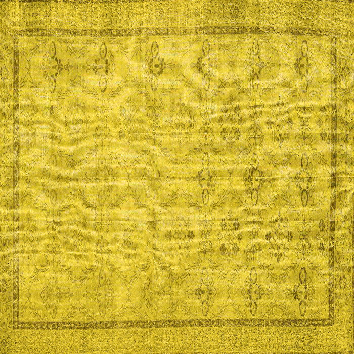 Square Persian Yellow Traditional Rug, tr2455yw