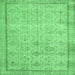 Square Persian Emerald Green Traditional Rug, tr2455emgrn