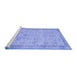 Sideview of Machine Washable Persian Blue Traditional Rug, wshtr2455blu