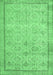 Machine Washable Persian Emerald Green Traditional Area Rugs, wshtr2455emgrn