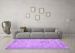 Machine Washable Persian Purple Traditional Area Rugs in a Living Room, wshtr2455pur