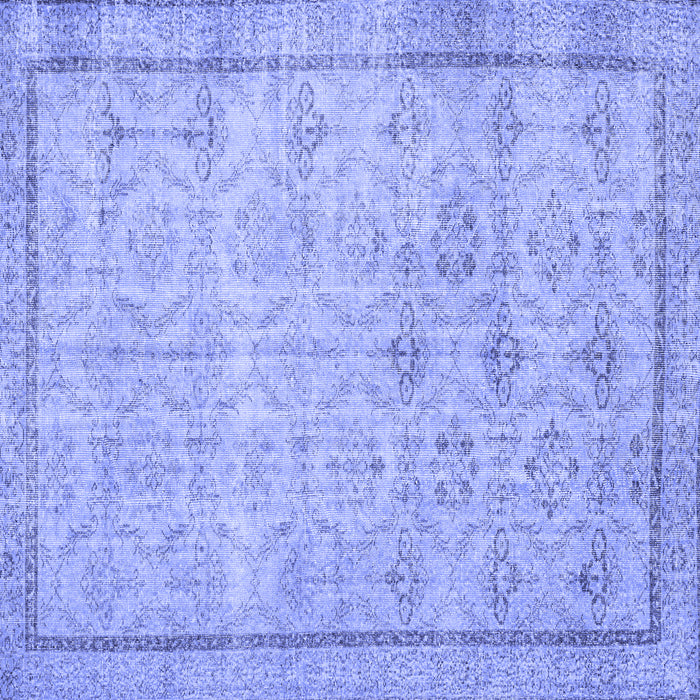 Square Machine Washable Persian Blue Traditional Rug, wshtr2455blu