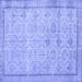 Square Machine Washable Persian Blue Traditional Rug, wshtr2455blu