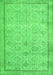 Serging Thickness of Machine Washable Persian Green Traditional Area Rugs, wshtr2455grn