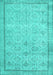 Machine Washable Persian Turquoise Traditional Area Rugs, wshtr2455turq